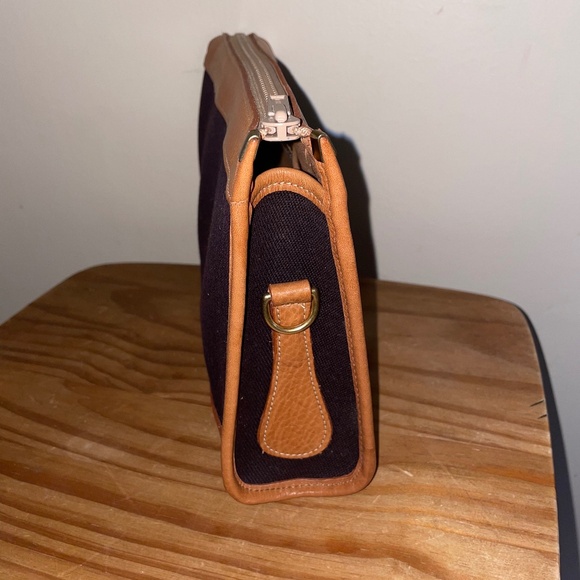 RARE Dark Brown Canvas Vintage Authentic Green Label Dooney & Bourke Bag - Picture 3 of 12